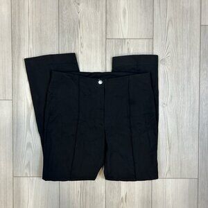 Women’s Helmut Lang Size 8 Cropped Scuba Flare Pants In Black Wool Blend